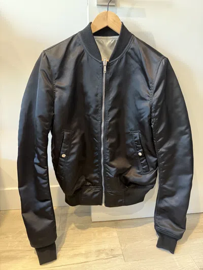 Pre-owned Rick Owens Bomber Jacket In Black