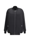 Rick Owens Jumbo Peter Flight Black Bomber Jacket In Virgin Wool Woman In Black