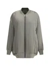Rick Owens Oversized Peter Bomber Jacket With Smooth Finish In Gray