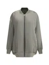 Rick Owens Oversized Peter Bomber Jacket With Smooth Finish In Gray