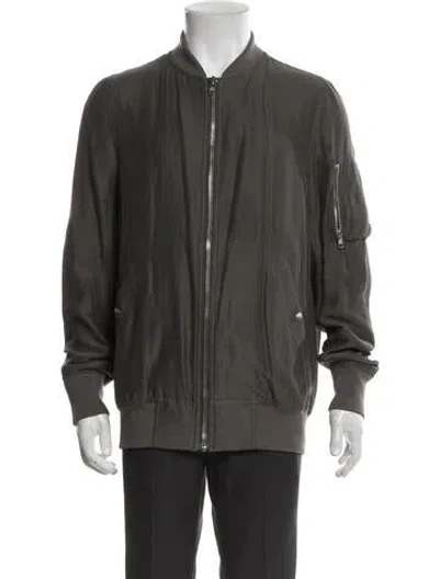 Pre-owned Rick Owens Bomber Jacket In Gray