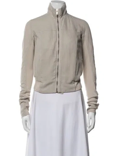 Pre-owned Rick Owens Bomber Jacket In Neutrals