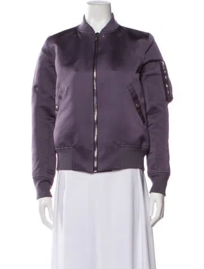 Pre-owned Rick Owens Bomber Jacket In Purple