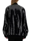 Rick Owens Sequin Oversize Wool Bomber Jacket In Black
