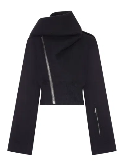 Rick Owens Bomber Scarf Flight In Wool In Black
