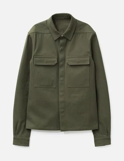 Rick Owens Bonotto Overshirt In Green