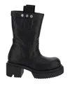 Rick Owens Womens Black Pull On Bogun Leather Heeled Knee-high Boots In Black