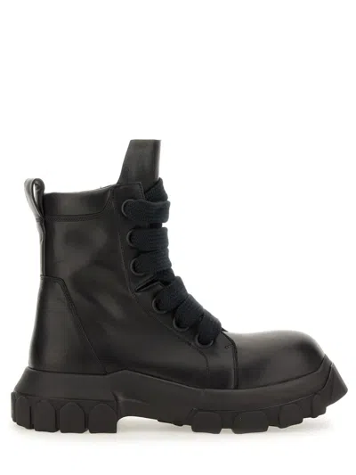 Rick Owens | Black Leather Lace-up Boot