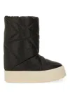 Rick Owens Quilted Platform Boots Round Toe In Black