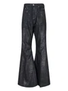 Rick Owens Flared Full Length Trousers With Belt Loops In Black