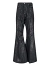 Rick Owens Bootcut Jeans With Metallic Finish And Flared Silhouette In Black