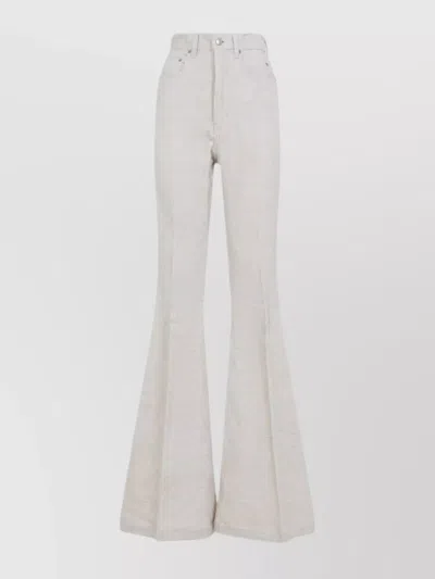 Rick Owens Bootcut Pants Flared Leg Design In White