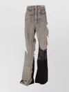 Rick Owens Bootcut Trousers Featuring Frayed Edges In Gray