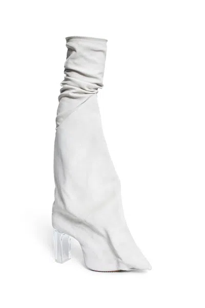 Rick Owens Hollywood Taco Kiss Boots In White