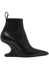 Rick Owens Ankle Boot With Pointed Toe And Sculptural Heel In Black