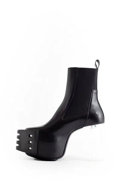 Rick Owens 120mm Grilled Platform Leather Boots In Black
