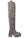 Rick Owens Chunky Sole Over-the-knee Ankle Boots In Multi