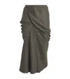 Rick Owens Bosco Draped Midi Skirt In Green