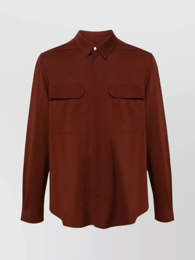 Rick Owens Box Fit Lido Wool Shirt In Red