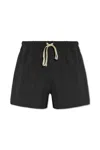 Rick Owens Elastic Waistband Swim Shorts With Side Pockets In Black