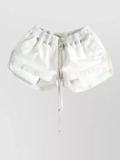 Rick Owens Boxer Pants Hem Detail Side Pockets In White