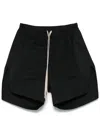 Rick Owens Bermuda Shorts With Elastic Waistband And Side Slits In Black