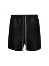 Rick Owens Black Hollywood Boxers Leather Shorts