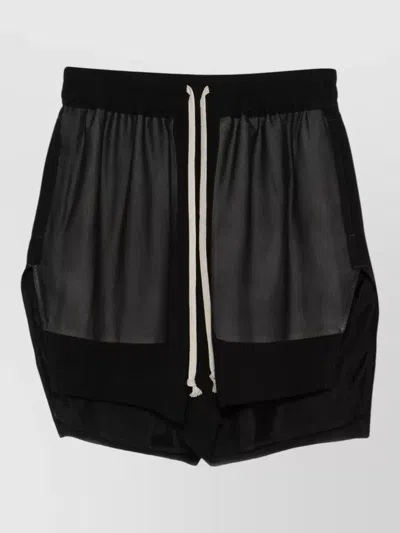 Rick Owens Boxer Shorts Side Split Sheer Panels In Black