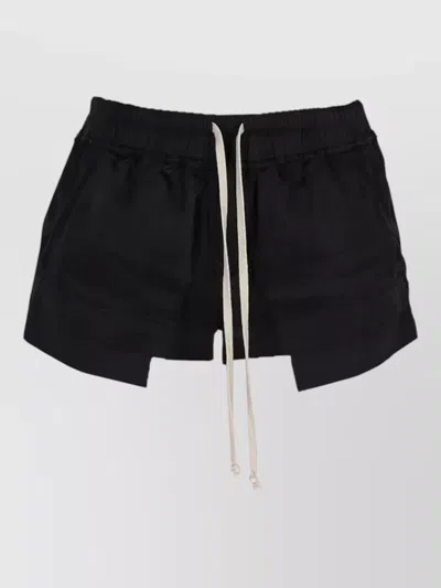 Rick Owens Boxer Style Shorts Short Length Side Slits In Black
