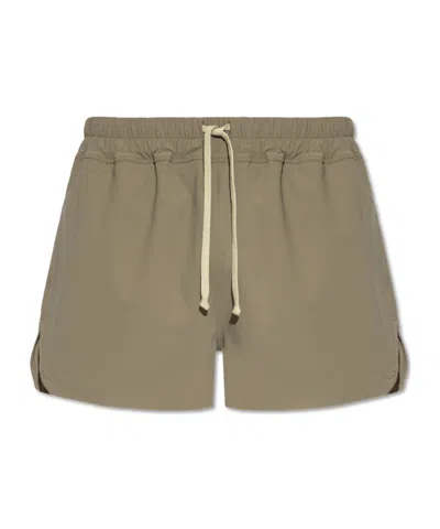 Rick Owens Boxer Drawstring Swim Shorts In Grey
