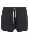 Rick Owens Elastic Waistband Swim Trunks In Black