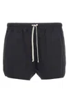 Rick Owens Elastic Waistband Swim Trunks In Black