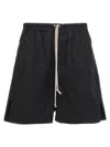 Rick Owens Mens Black Drawstring Relaxed-fit Stretch-cotton Shorts