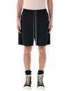 Rick Owens Bermuda Shorts With Back Pockets And Elastic Waistband In Black