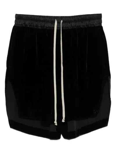 Rick Owens Concordians Boxers In Washed Velvet In Black