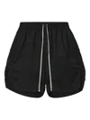 Rick Owens Boxers Drawstring Side-split Shorts In Black