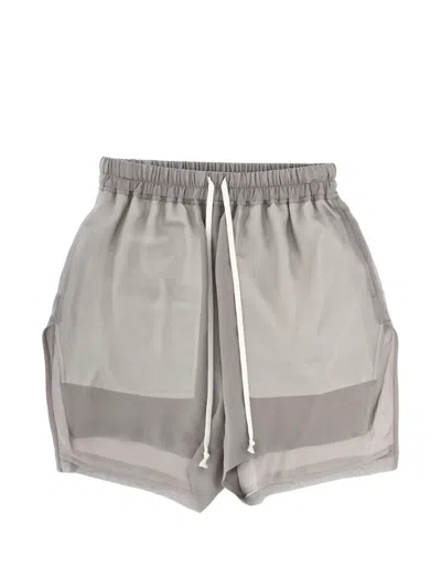 Rick Owens Boxers Drawstring-waist Shorts In Gray