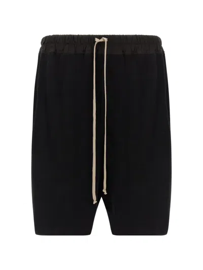 Rick Owens Boxer Style Bermuda Shorts Relaxed Cut In Black