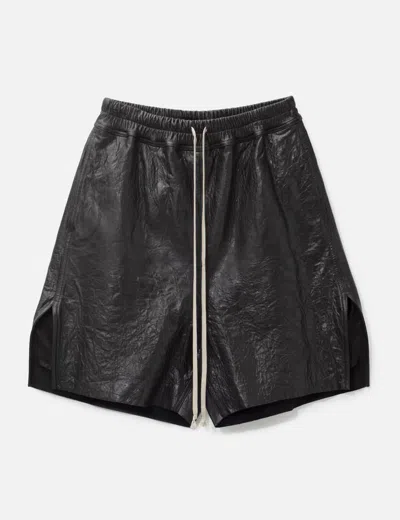 Rick Owens Boxers In Tumbled Lamb Leather In Black