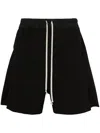 Rick Owens Straight-leg Stretch-cotton Poplin Drawstring Shorts In Black