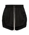 Rick Owens Boxers Drawstring Side-split Shorts In Black