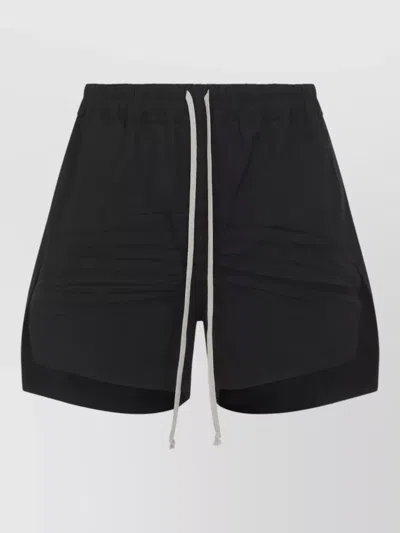 Rick Owens Boxers Shorts Cotton Layered Design Pockets In Black