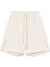 Rick Owens Above-knee Boxers With Elasticized Waistband And Beveled Splits In Neutrals