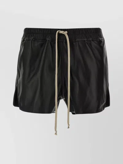 RICK OWENS BOXERS' SHORTS WITH ELASTIC WAISTBAND AND SIDE SLITS