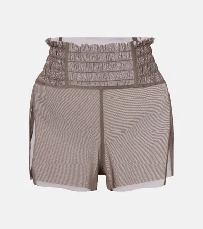 Rick Owens Boxing Sheer Tulle Shorts In Gray
