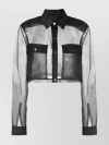 RICK OWENS BOXY SHEER CROPPED OUTERSHIRT