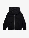 Rick Owens Boys Black Kids Mountain Asymmetric-zip Cotton-jersey Hoody 6-12 Years