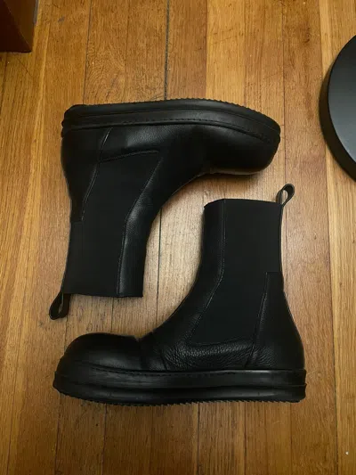 Pre-owned Rick Owens Bozo Sneaker Boots In Black