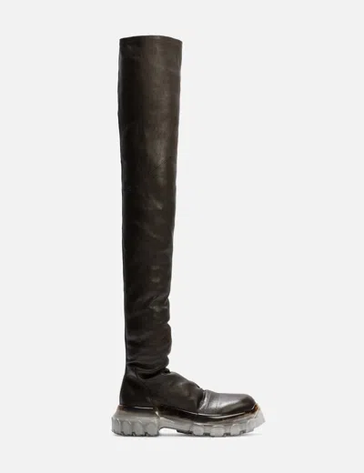 Rick Owens Bozo Stocking Tractor Boots In Black