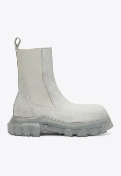 Rick Owens Bozo Tractor Ankle Boots In White